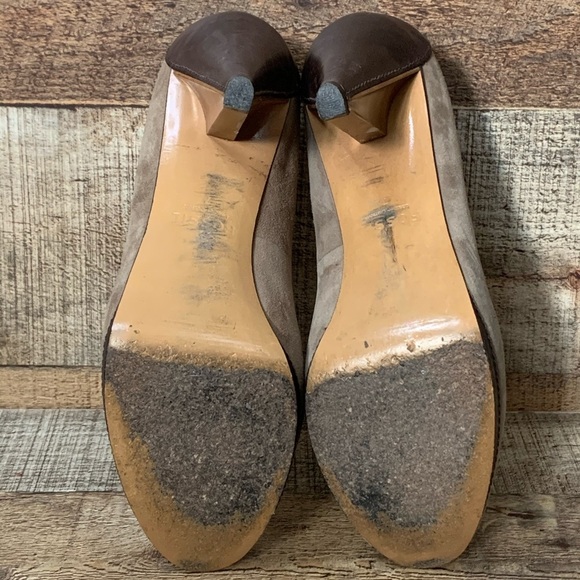 Fossil tan suede leather peep toe heels Size 7 - Picture 8 of 10